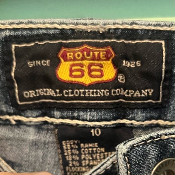 Route 66 Jeans with Velvet striped FRONT&BACK Sz 10 - Picture 3 of 3